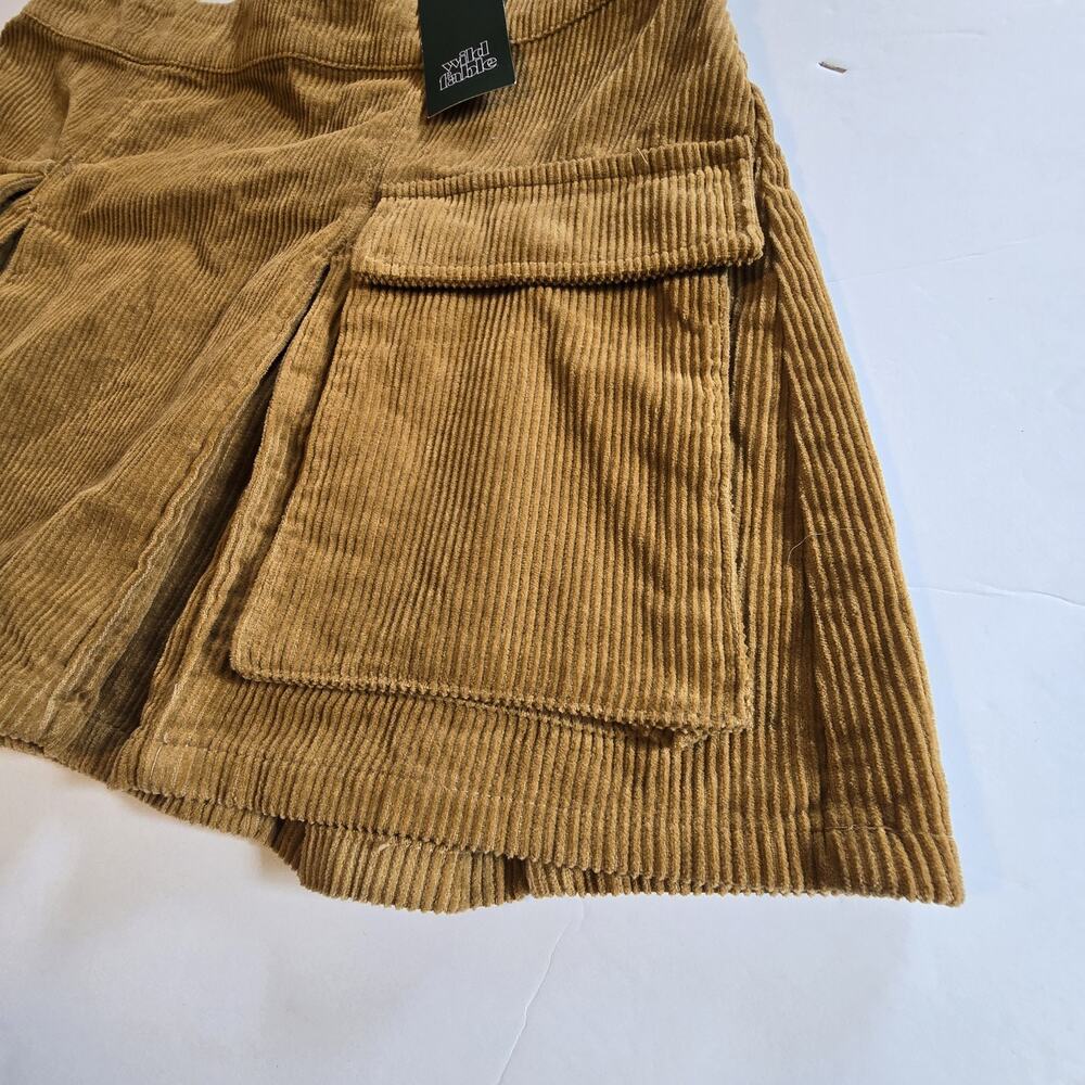 Wild Fable NWT Corduroy Mini Cargo Skirt Womens LG Tan Brown Academia Preppy - Picture 2 of 11